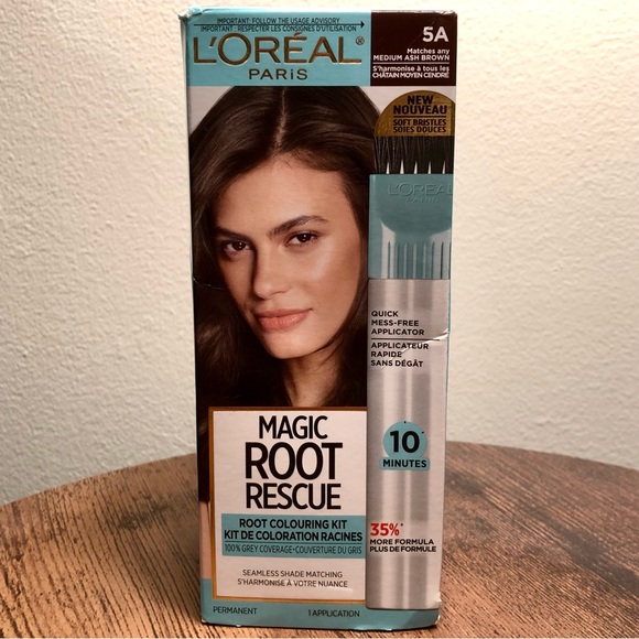 L’OREAL PARIS Root Rescue 5A Medium Ash Brown Permanent Hair Dye Colouring Kit - Picture 5 of 7